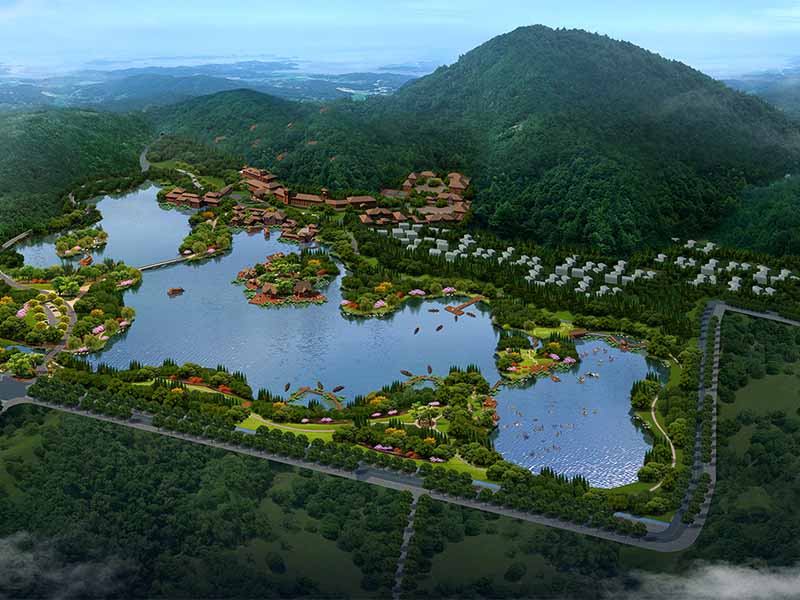 江阴VR全景图设计公司联排别墅景观规划设计鸟瞰效果图-高维动画